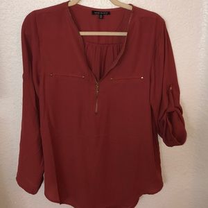 BURNT ORANGE WORK ATTIRE BLOUSE LOL